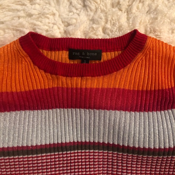 Rag & Bone Katie Metallic Stripe Tee - Picture 6 of 7